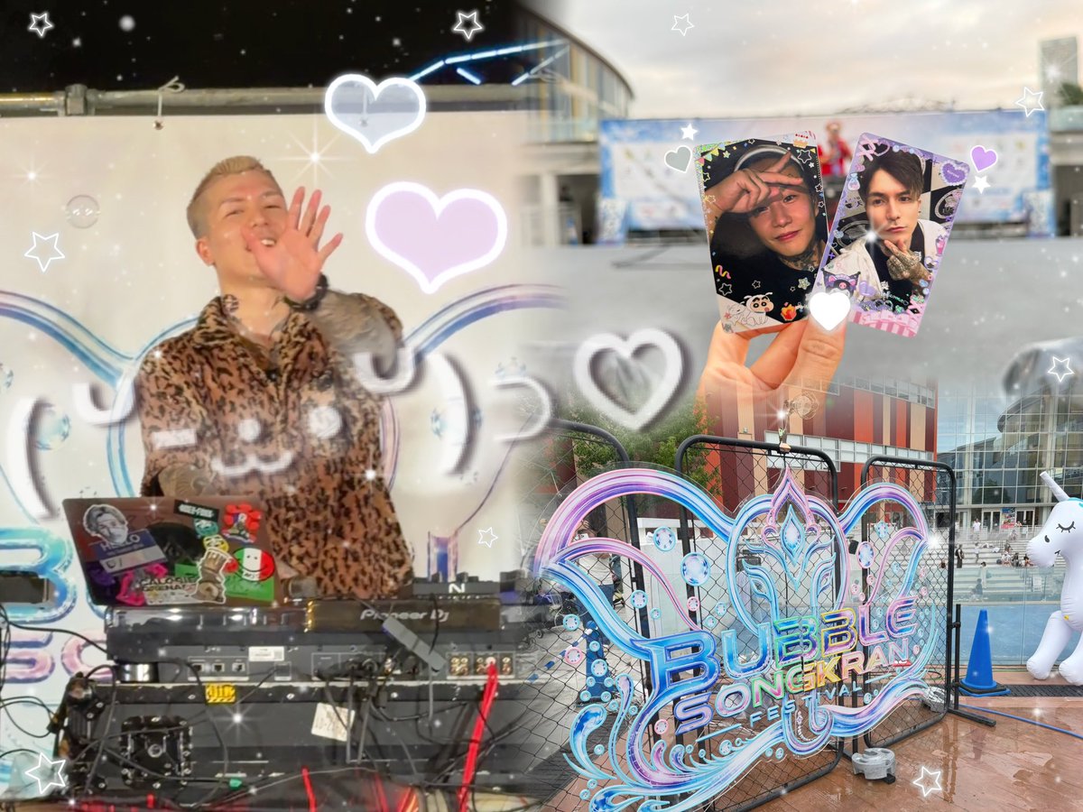 __fff724_'s tweet photo. 2026.8/5❤︎BUBBLE SONGKRAN🫧💜久しぶりのGINTAと同じステージ最高だった！🥺💓去年の夏のクラブで突然GINTAがゲストで来た時の事思い出した🍉SHO-TEN初披露も見れて大満足😭💜🩶３日ぶりだったけどやっぱりこの髪型大好きすぎ！！🤦🏻‍♀️🩷💓🫧🔫 https://t.co/W5MALNTGsb
