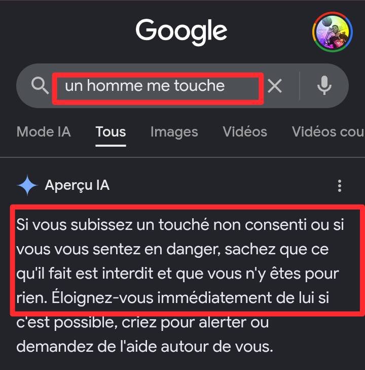JMLYJM's tweet photo. Deux recherches, deux réalités 😮‍💨.

Récemment j'ai vu sur la toile une personne montrer ses résultats de deux recherches sur Google.

J'ai décidé d'essayer et je suis entre un sentiment d'étonnement et de "je savais".

L'homme... Vraiment...

#Democrats https://t.co/tDz0PYjF2A