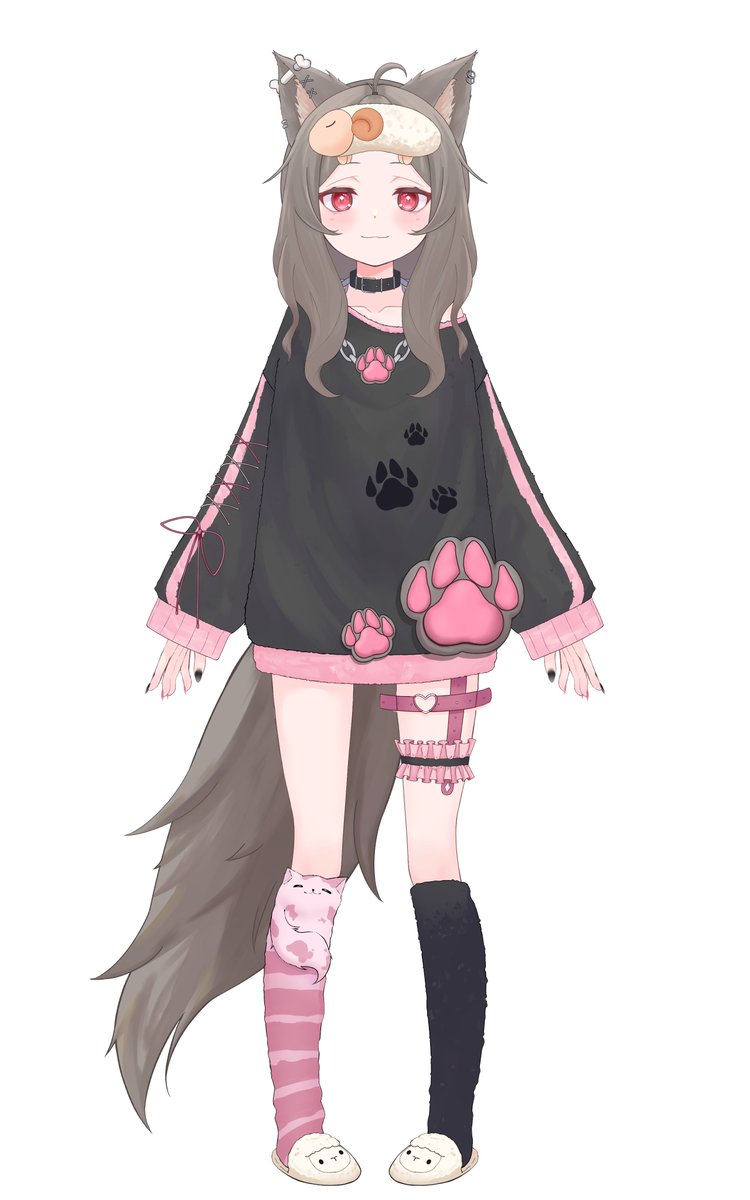 kurei_726's tweet photo. 友達のオリキャラをVtuberモデルにしてみた！
パーツ分け完了
キャラデザかわゆす♡🐺ちゃんです
#イラスト　＃Vtuber https://t.co/qPQiuQLDV6