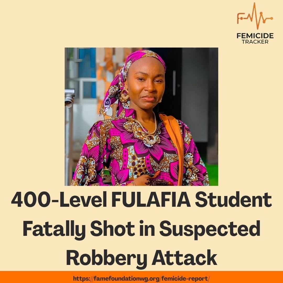 famefoundationF's tweet photo. On Saturday, August 1, 2026, Habiba Ummi Lele, a 400-level Chemistry student at the Federal University of Lafia (FULAFIA), was reportedly shot dead by suspected armed robbers while returning to Lafia, Nasarawa State, https://t.co/6Yp4iUFY9j