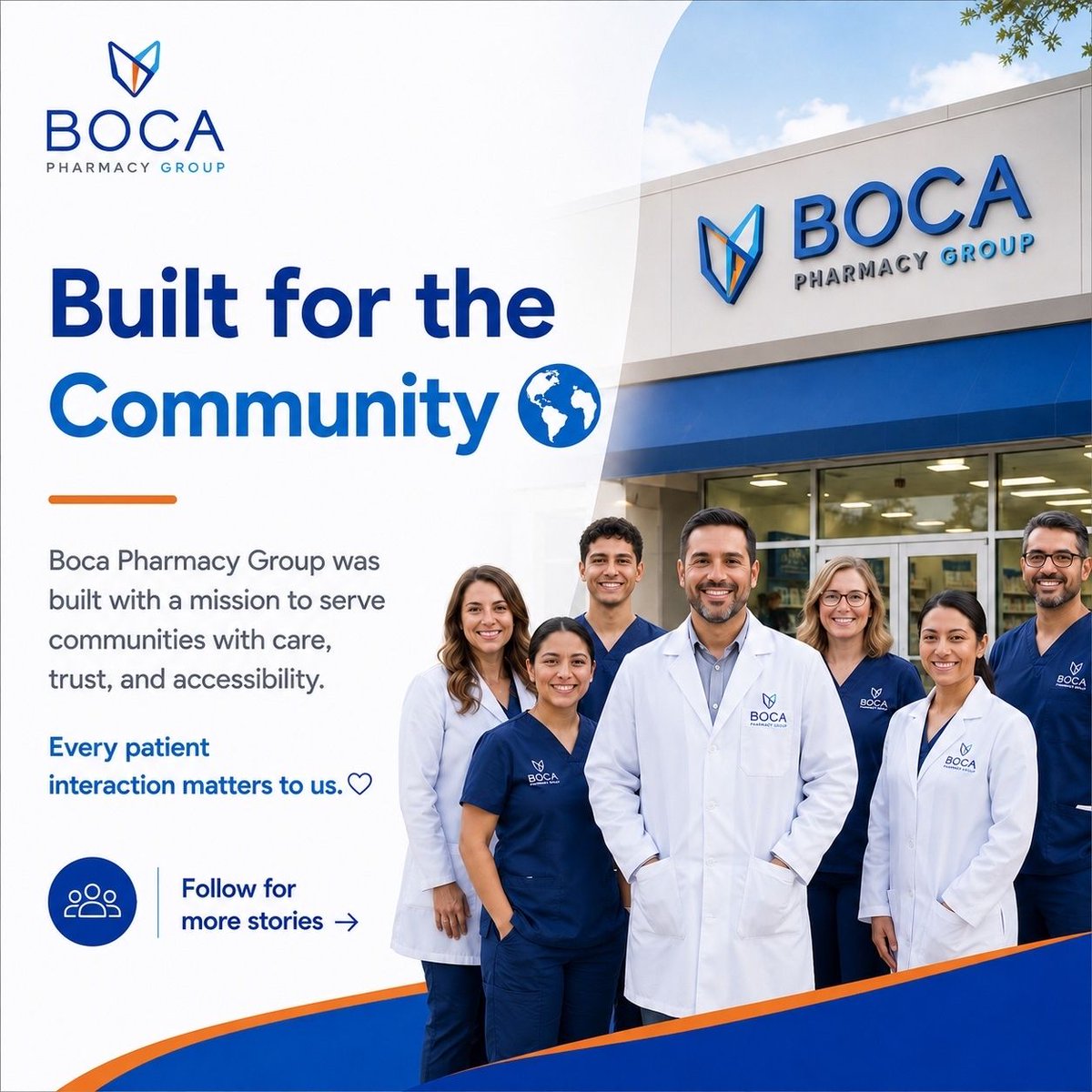BocaPharmacy's tweet photo. Built for the Community 🌍

Boca Pharmacy Group was built with a mission to serve communities with care, trust, and accessibility. 

Every patient interaction matters to us. https://t.co/WJG4eRlf65