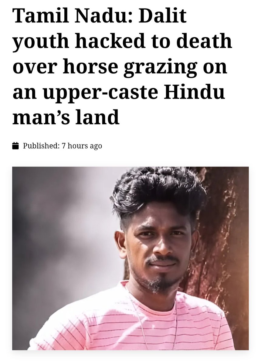 lokeshbag67's tweet photo. Raghu, a man from a dominant caste community, took Ramar (26 yr old Dalit man) from his house, claiming their horse had grazed on his land.

Ramar was then attacked by five men armed with sickles &amp; he died from multiple injuries. Prasanth, who was with him, was seriously injured https://t.co/O3yP928pHS