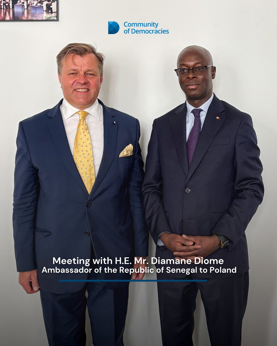 CommunityofDem's tweet photo. Secretary General Dr. Mantas Adomėnas met with H.E. Mr. Diamane Diome, Ambassador of Senegal 🇸🇳 to Poland

Discussions focused on strengthening collaboration between the CoD partners in West Africa https://t.co/Cwdrn98KQ1