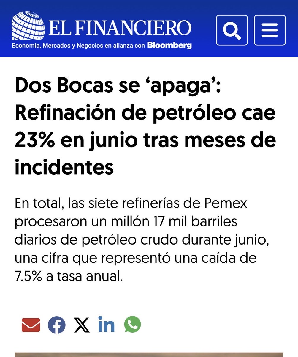 mario_dico50's tweet photo. 🔴 Dos Bocas un fracaso que ha costado más de 25 mil millones de dólares https://t.co/c5Zx1dbSwF
