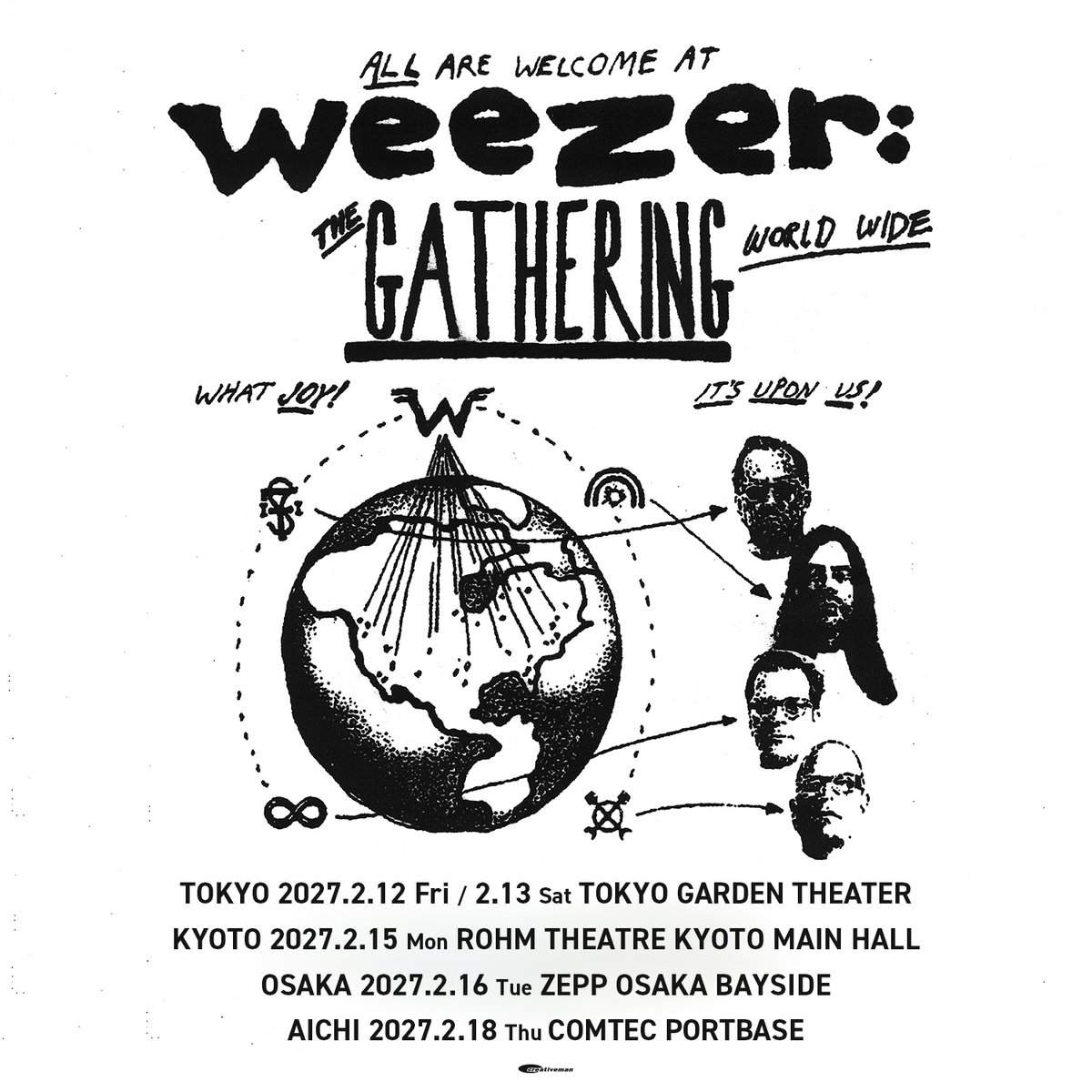 CMP_official's tweet photo. 【WEEZER 新規公演決定！】
世界中で愛され続けるロック・アイコン、@Weezer！
16作目のスタジオ・アルバム「ウィーザー（ゴールド・アルバム）」
と共に待望の単独来日決定！詳細はまもなく発表！ https://t.co/8K8wNJiHpv