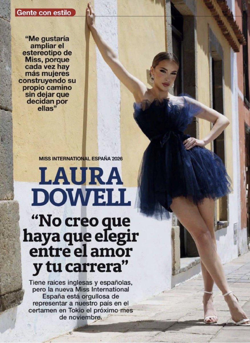cresdelolmo's tweet photo. 🗞️ MISS INTERNATIONAL SPAIN 2026 ESTA SEMANA EN REVISTA “DIEZ MINUTOS”

👑 La revista @revistadiezminutos entrevista en exclusiva a la gaditana @lauradowell tras ganar el título de @missinternationalspain 2026 en @granadilladeabona https://t.co/Eh9tSNnNBC