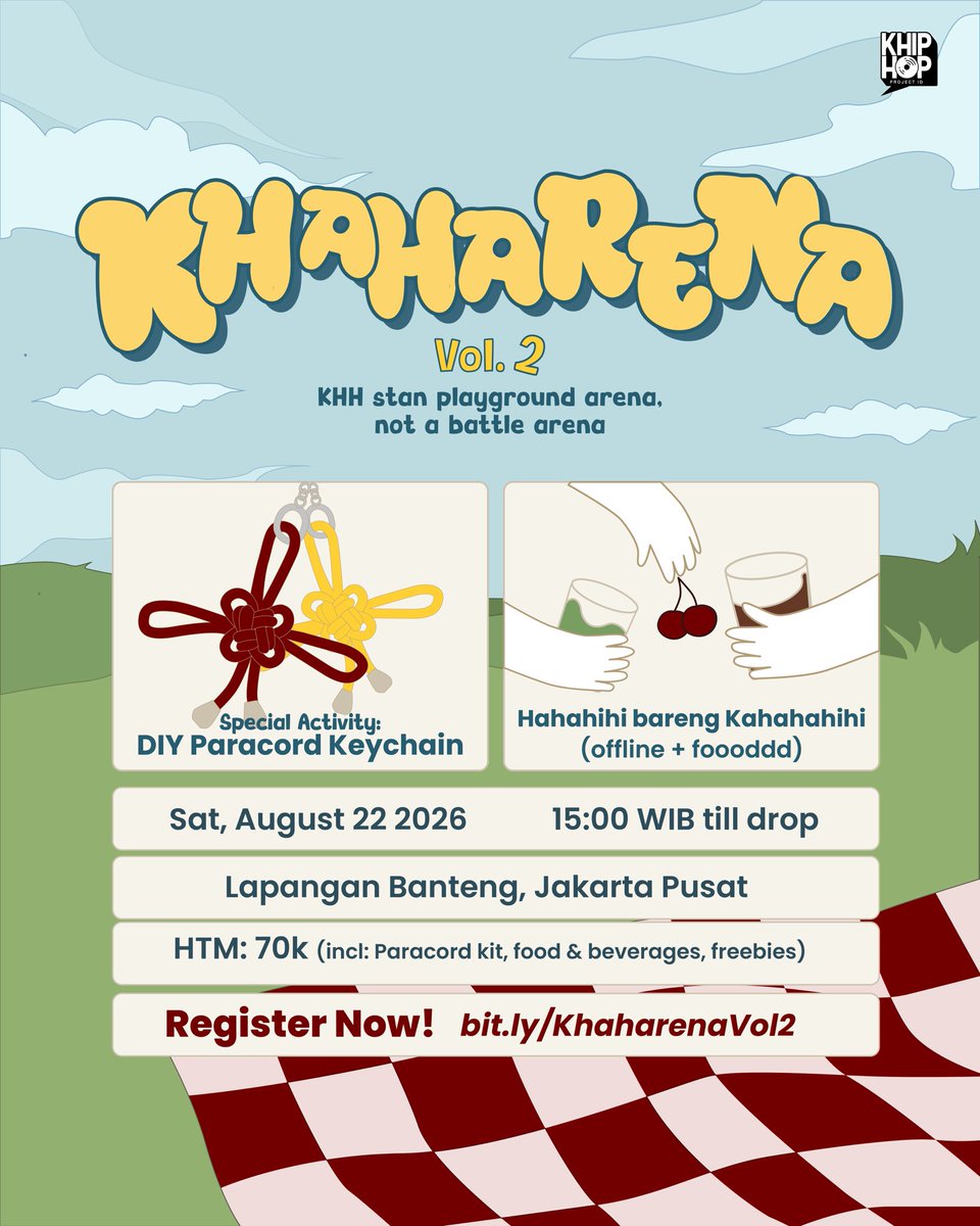 Khhproject_ID's tweet photo. Si Noel ngebut makan kimpul🍠
Dari pada gabut, mending kita kumpul😋

Memanggil seluruh HAHAgang untuk
ber-hahahihi dan rehat sejedag dari huru-hara duniawi di #KHAHARENA2 🍃🧺

Save the date and claim your seat (it’s super limited)‼️😋👇

🔗: https://t.co/XFUITUvQru ❤️‍🔥 https://t.co/eui2LTti5O