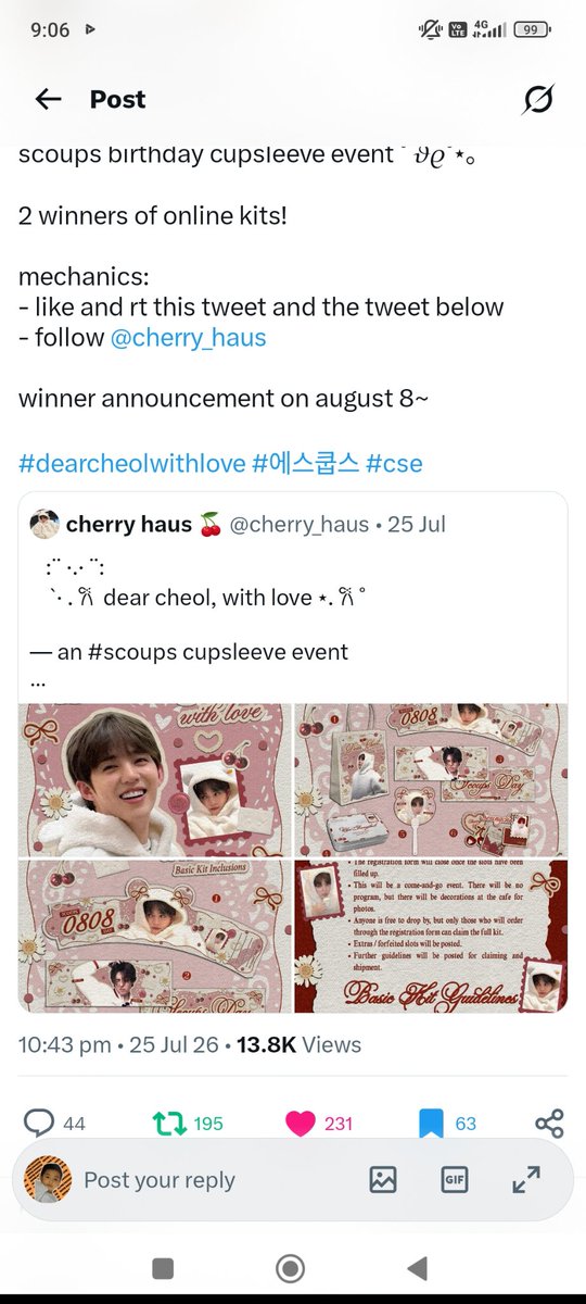 Vhieholly's tweet photo. @cherry_haus #dearcheolwithlove #에스쿱스 #cse ❤️ https://t.co/Gphk7vPTCx