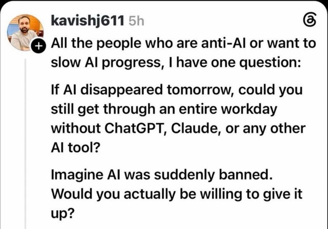 flying_rodent's tweet photo. The entire problem for Silicon Valley is that about 99.7% of the populace could give up AI tools tomorrow without noticing, much less caring https://t.co/tkrqVyYaLM