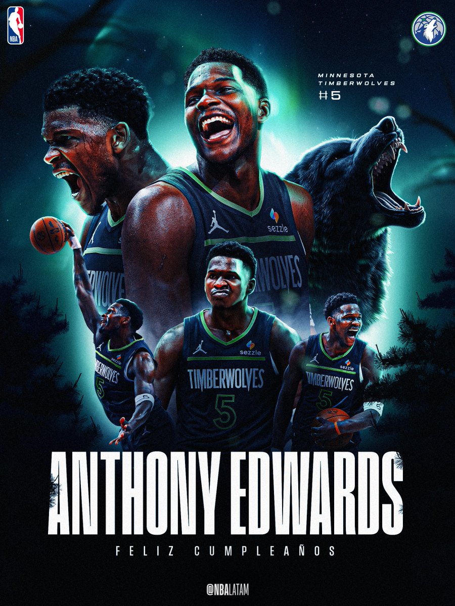 NBALatam's tweet photo. ¡Feliz cumpleaños, Ant! 🐜

La estrella de los @timberwolves celebra sus 25 años 💫 https://t.co/vUkMHhbtim