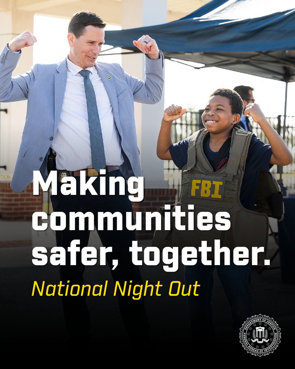 FBIMiamiFL's tweet photo. National Night Out (NNO) in Key West: Last evening, members of FBI Miami's Key West Resident Agency participated in NNO activities with other law enforcement partners. Every year, #FBI field offices across the nation join our law enforcement partners for #NationalNightOut, an event held to promote crime prevention and build stronger relationships with the communities we serve. Learn more at https://t.co/qAQ7umFyZH.