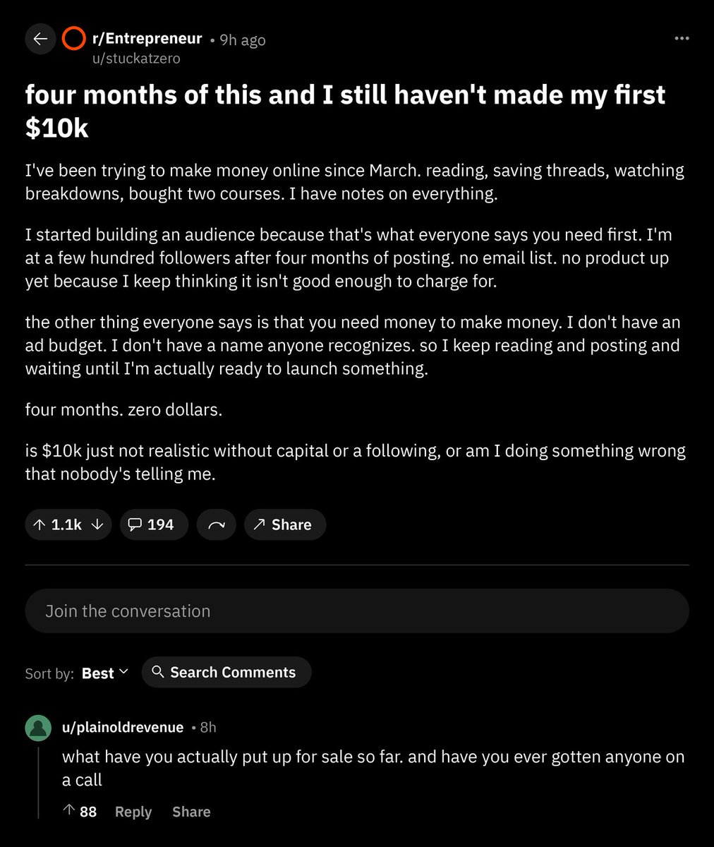 realbrianmoran's tweet photo. Someone on Reddit just LEAKED the exact 5-day process for making your first $10K: https://t.co/6hMhRWRJOq