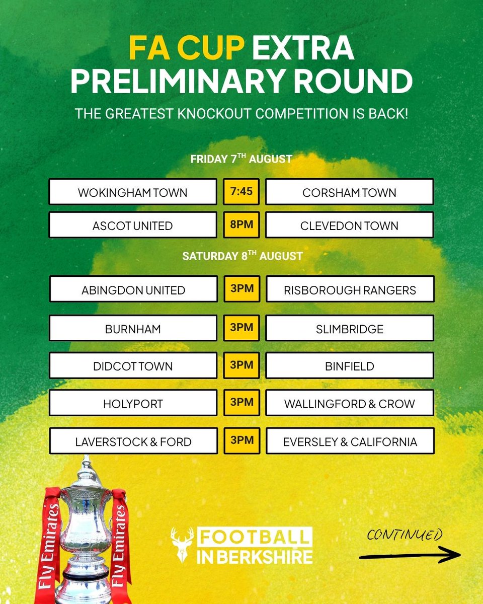 fiberkshire's tweet photo. Let's try this again (again).. Where are you headed for your FA Cup action this weekend? The Extra Preliminary Round ties are upon us and there's plenty to choose from!

All your FA Cup info is at: https://t.co/kxMzGQyYWw https://t.co/4gBE3pNgtI