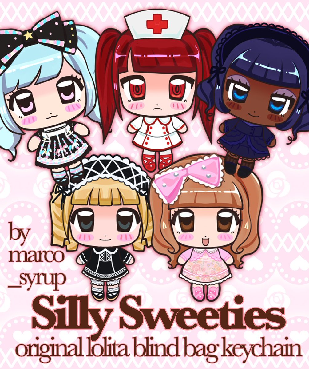 marco_syrup's tweet photo. designed some tiny lolita chibis!! For blind bag keychain https://t.co/ubS3Yhm6rx