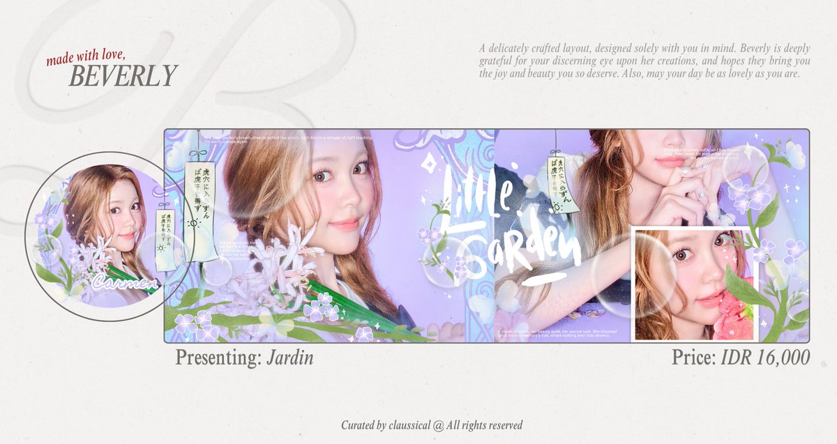 claussical's tweet photo. Please help me to repost? Thank you so much! 

Jardin is now available—a carefully curated layout featuring dreamy compositions and delicate floral touches. Featuring all member (Yuha, Stella, A-na, Carmen, Ian, Jiwoo, Ye-on, Juun) of H2H. 🩵

🪻... #bealanja ★ https://t.co/FfR4YBoS4X
