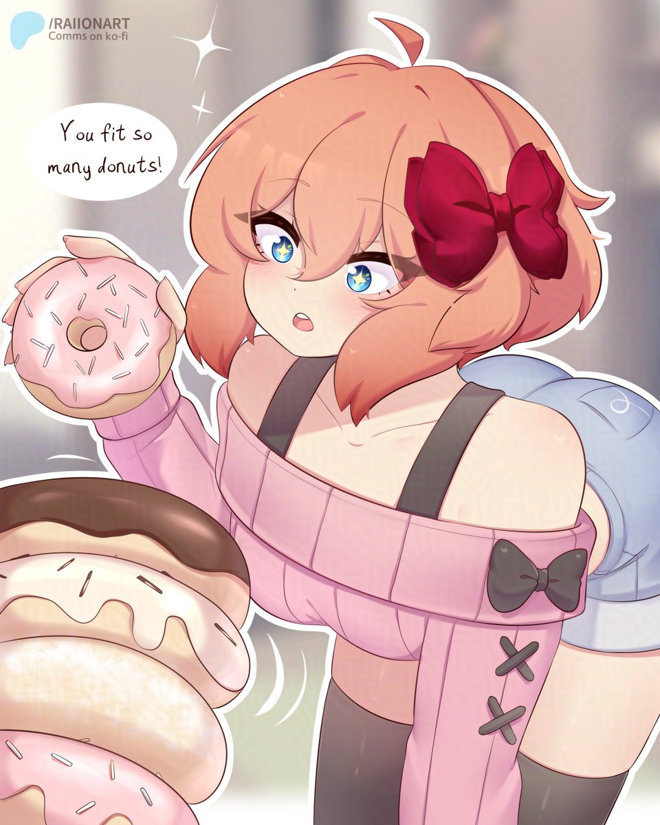 RaionArt's tweet photo. POV: You let her stacks donuts on it https://t.co/7BBXwxMGi5