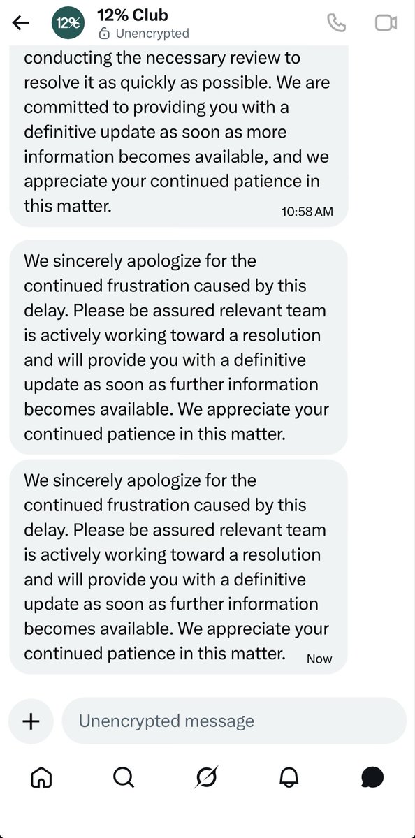 catalystChand's tweet photo. @12percent_club This is your DM- how different is it from what @12percent_club is saying from last 4 years?have some shame https://t.co/8hDg7wLEpf