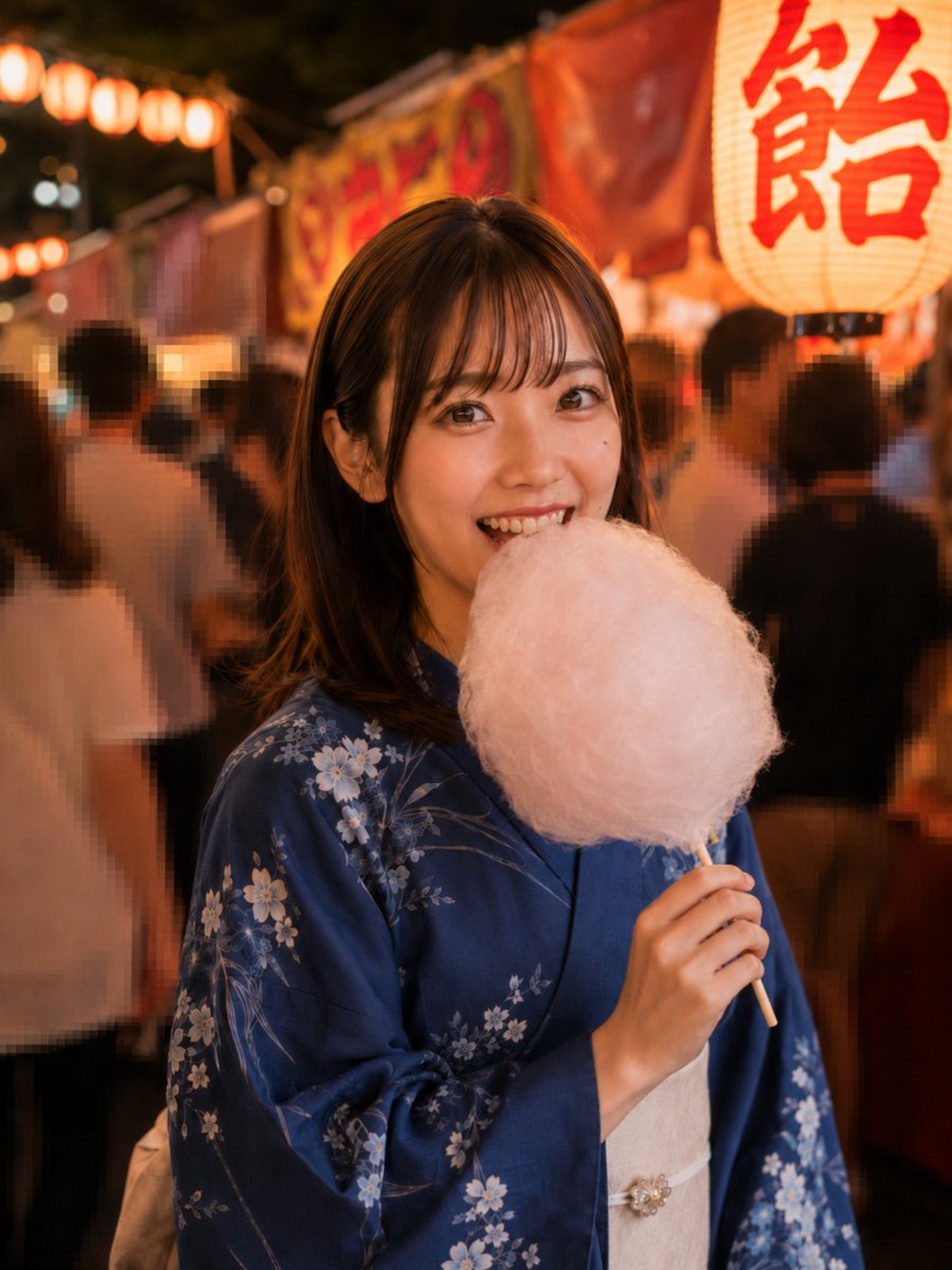 pessmarket's tweet photo. 🍎りんご飴派？　🍪綿菓子派？

#浴衣 #祭り #AI #AI美女 https://t.co/HdzyKXi6qI