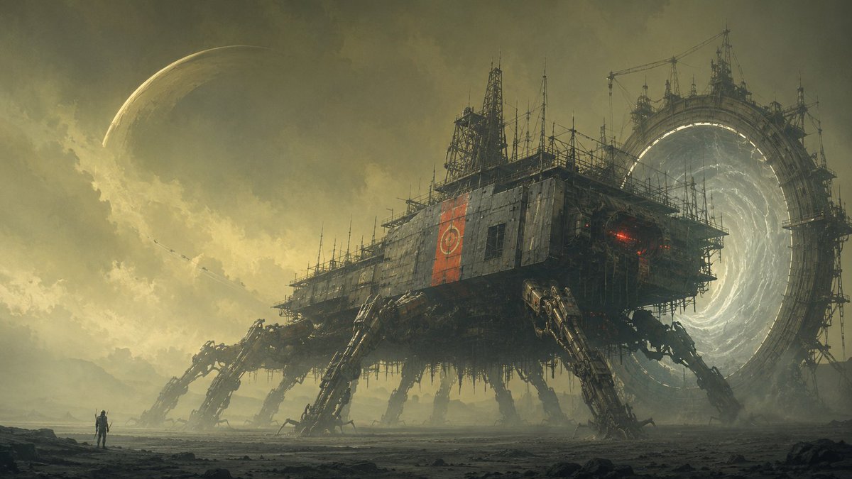 echowinter69's tweet photo. @Donnaompsyel @RoyalKongz One of the transhuman mech clones climbs to a broken vent.. to see the sky for first time..and  surprises a mutant surface dweller on his guard post https://t.co/qKyMQUQO4r