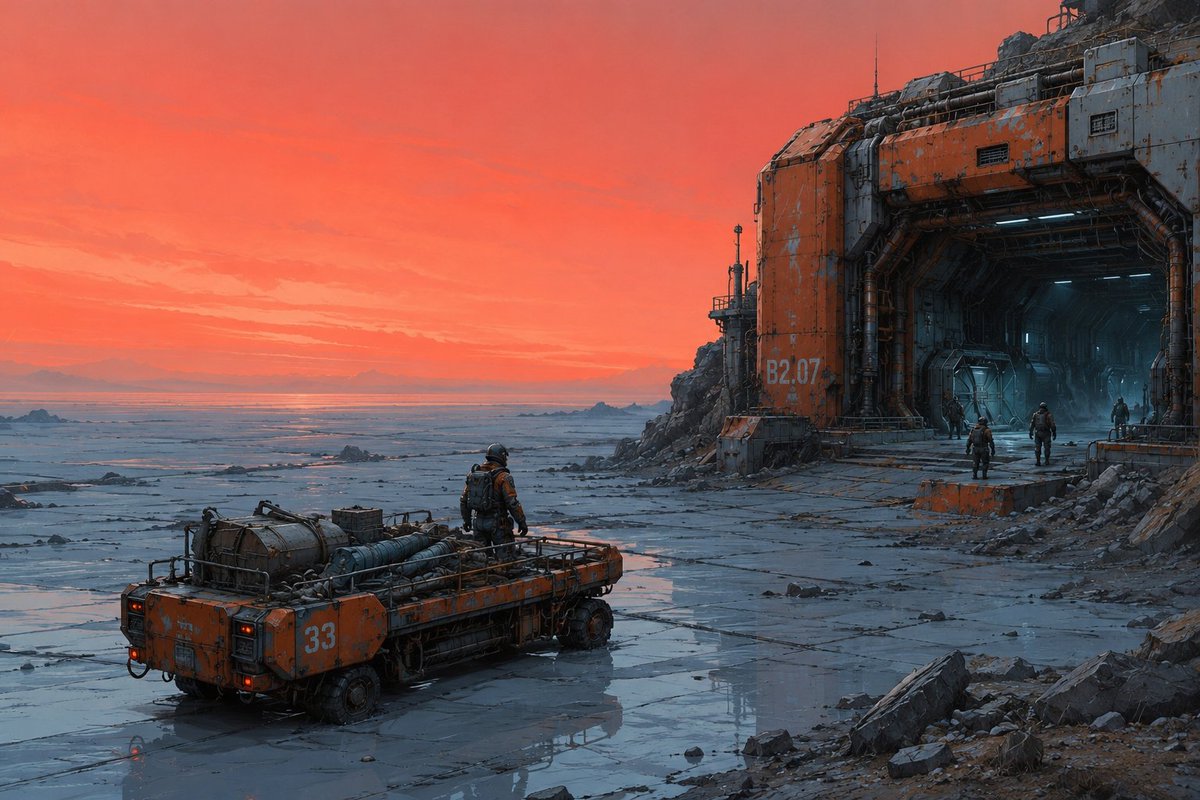 echowinter69's tweet photo. @Donnaompsyel @RoyalKongz One of the transhuman mech clones climbs to a broken vent.. to see the sky for first time..and  surprises a mutant surface dweller on his guard post https://t.co/qKyMQUQO4r