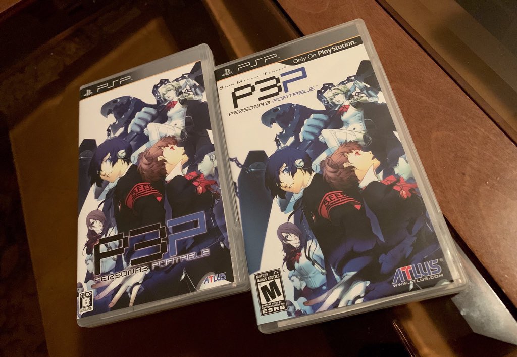 JoshuaMFrench's tweet photo. For this #PSPWednesday I’ve got all 4 Persona handheld ports including the import Eternal Punishment, plus Japanese and North American editions of P3P which added a female version of the protagonist as well as full party control. This series stands among my all-time favorite IPs. https://t.co/hEnpUNjGJt