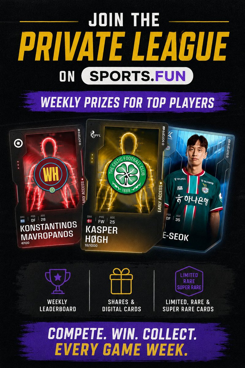 tradex404's tweet photo. Ahead of the next season, I will be launching a private league on @sportfun on the Pro version, where weekly prizes will consist of https://t.co/ejR6azfiJF shares and #Sorare cards

You will need a Pro account which can be created here https://t.co/zxN8pPJpYZ https://t.co/SOBotwTX1l
