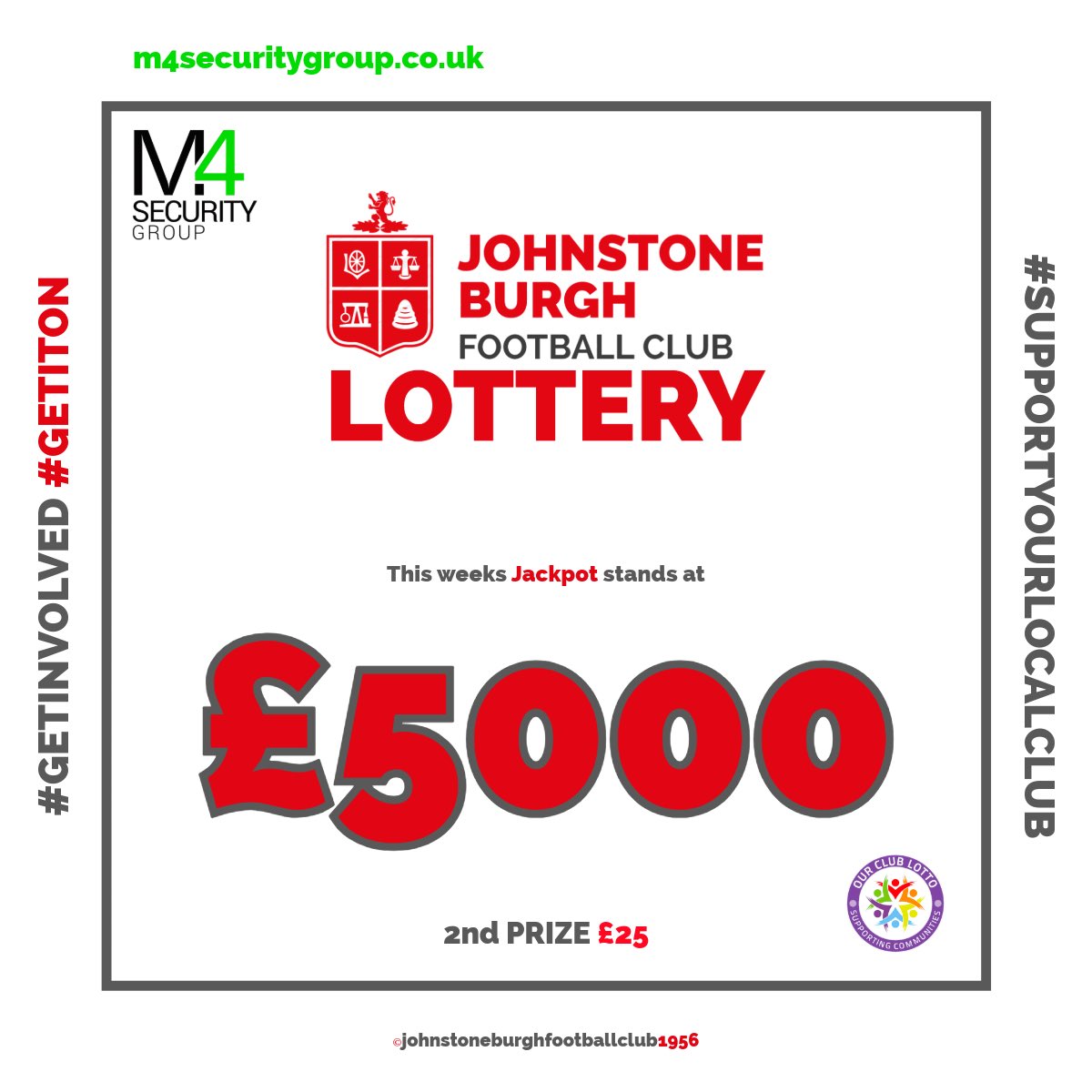 johnstone_burgh's tweet photo. #GETINVOLVED & #GETITON 🇦🇹 the best and easiest way to support your local club with the chance of winning BIG MON£Y! 🇦🇹
Our Club Lotto
sponsored by https://t.co/stb0LGZWbs
https://t.co/fBKr5OTFp5 https://t.co/gmYUMMG5fG