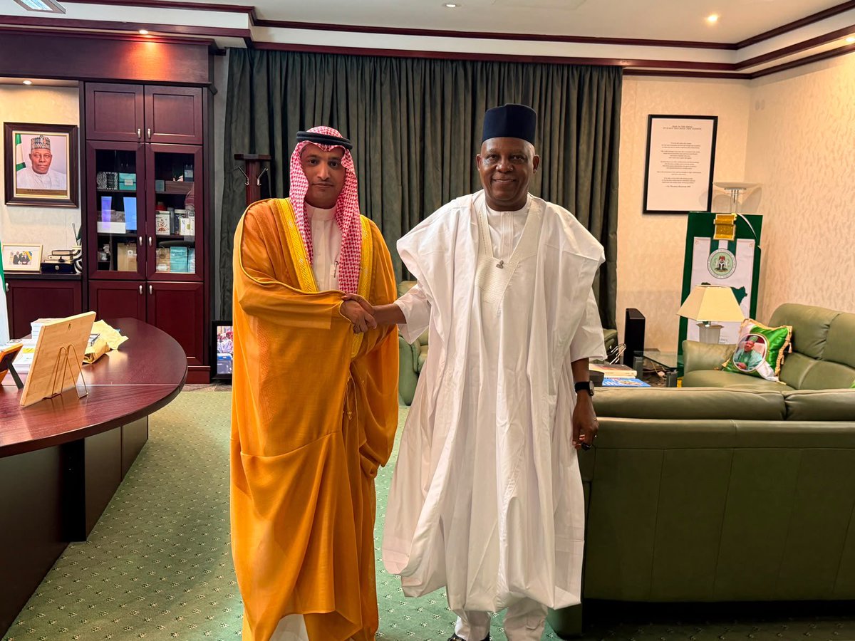 KSAembassyNG's tweet photo. His Excellency Senator Kashim Shettima, Vice President of the Federal Republic of Nigeria, received the Ambassador of the Custodian of the Two Holy Mosques to the Federal Republic of Nigeria, Yousef Mohammed Albalawi, at his office today, Wednesday, 5 August 2026.
The meeting reviewed the longstanding and close relations between the Kingdom of Saudi Arabia and the Federal Republic of Nigeria, and explored ways to further strengthen bilateral cooperation across various fields in line with the aspirations of the leadership of both friendly countries, serving their mutual interests and contributing to regional and international security, stability, and prosperity. 🇸🇦🇳🇬
