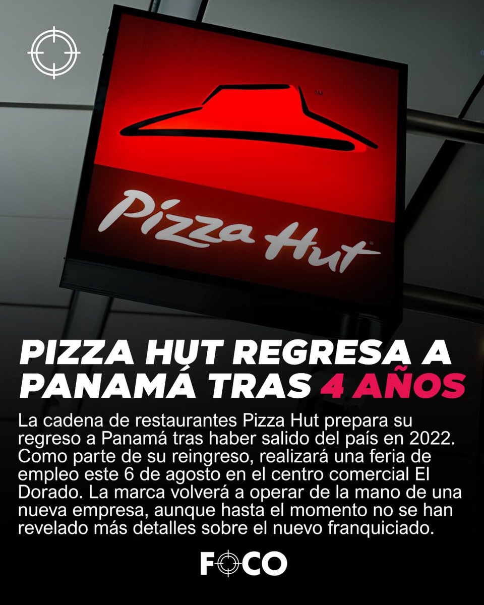 focopanama's tweet photo. Pizza Hut regresa a Panamá tras 4 años. https://t.co/hIWbNNjEgw