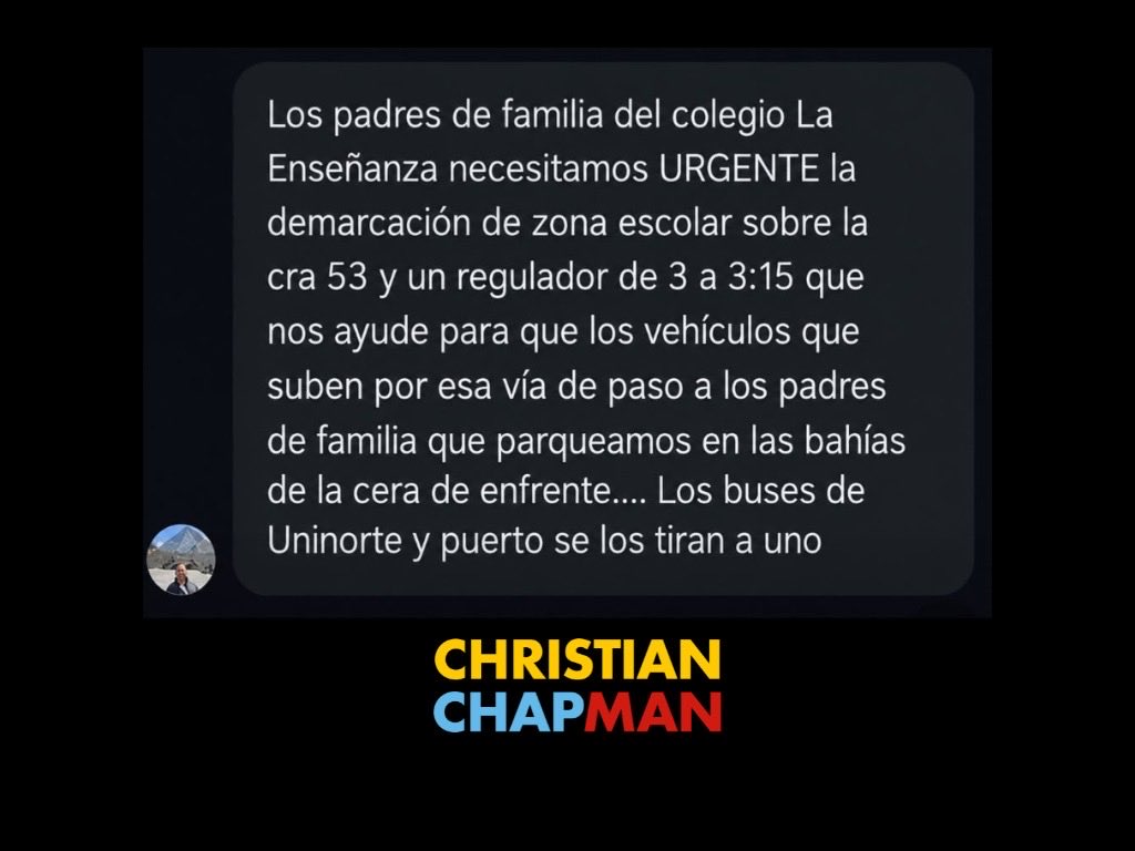 christianchap9's tweet photo. Recibimos en nuestras redes sociales una alerta de la comunidad educativa del Colegio La Enseñanza sobre la falta de señalización y de control del tránsito en los horarios de ingreso y salida de los estudiantes.

Estuvimos en el lugar y pudimos evidenciar cómo los vehículos transitan sin las señalizaciones necesarias frente a la institución, poniendo en riesgo la seguridad de niños, padres de familia y docentes.

Desde el primer momento hemos venido escalando esta situación ante las autoridades competentes y, como parte de esa gestión, radicamos un derecho de petición solicitando la implementación de orientadores de tránsito en los horarios de 3:00-3:15, así como la instalación y/o mejora de la señalización vial en la zona escolar.

Hemos hecho un llamado a la Secretaría de Tránsito y Seguridad Vial de Barranquilla para que atienda esta situación con la urgencia que merece. @TransitoBaq 

La seguridad de nuestros niños no puede seguir esperando.

#Barranquilla #SeguridadVial #Movilidad