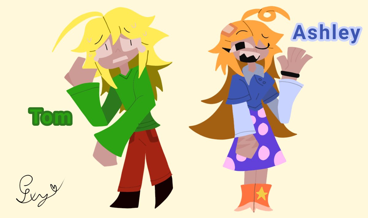 EXY2Ddraw's tweet photo. Meet Tom and Ashley! They are nice but a little stupid... https://t.co/UgOEd5KwEK