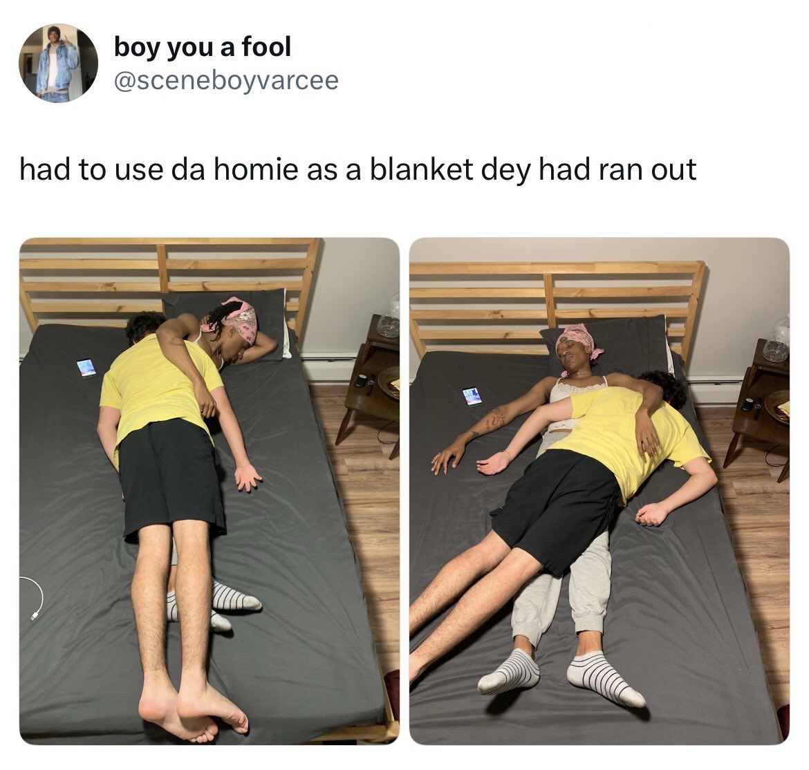 cyoojh's tweet photo. 류최 had to use da homie as a blanket dey had ran out https://t.co/41uuXG167f