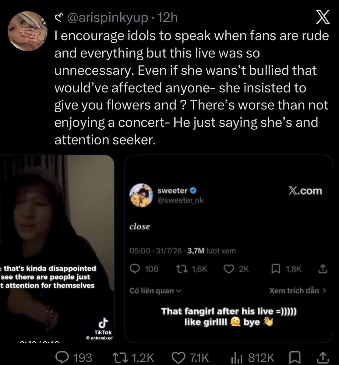 everlizx's tweet photo. misinformation after misinformation disgusting, somebody lost a daughter. 

stop. using. this. for. fanwars. https://t.co/ItG6mQSLzh
