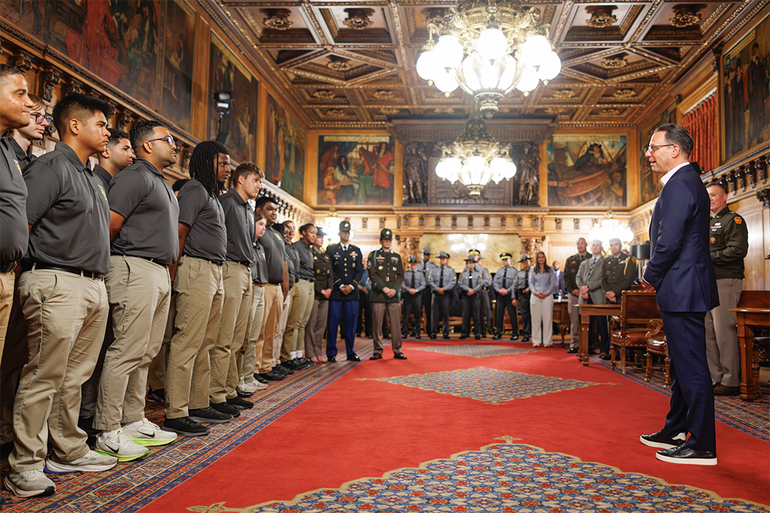 PAStatePolice's tweet photo. The Law and Leadership Academy is one of the many programs the department offers that reflect the Shapiro Administration’s work to support the State Police and encourage more individuals to pursue careers as state troopers. Read more at: https://t.co/MjCbaBlS9F https://t.co/s67CpVmVig
