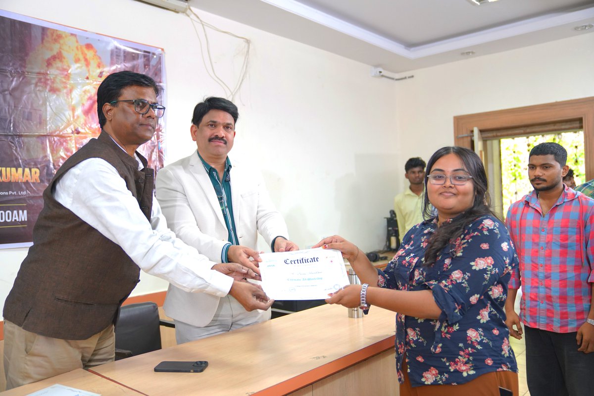 aimkreations's tweet photo. Empowering future filmmakers with AI! 🎬🤖 JNAFAU students received certificates for completing the #CinemaNext workshop, presented by Mr. Kemburu Sateesh Kumar. Conducted by Scintilla Digital Academy with AIM Kreations. #AIFilmmaking #JNAFAU #AIMKreations
@aimkreations https://t.co/vSPtUSReD0