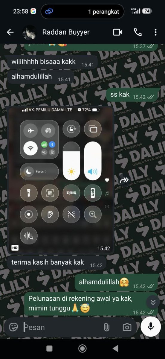 dalily_imei's tweet photo. OPEN UNBLOCK DAN UNLOCK , BUAT JARINGAN IMEI BERMASALAH BISA ATASI DI SINI

MULAI DARI HARGA ✨
✅ 3BULAN ( 200.000 )
✅ TRI ONLY ( 150.000 )
✅ BEACUKAI ( INBOX )

DONE HITUNGAN JAM,AMAN DAN MUDAH, BERGARANSI ALL OPERATOR, AND TRUSTED https://t.co/FuYWjwF1zs