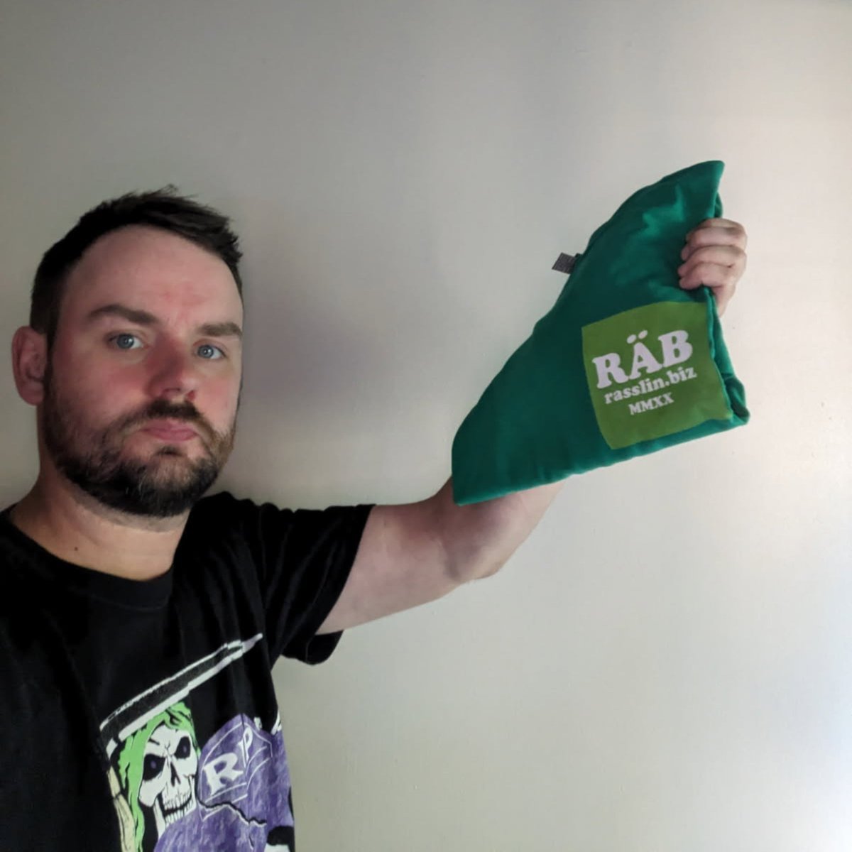rasslinBIZ's tweet photo. Robbie Rasslin' Biz designed a couple of t-shirts for clients first before ever producing #rasslinbiz merch 👺 we started with "Grass &amp; Wrasslin" then made "Brews &amp; Brawls" prior to dropping our cryptic "WRÄ👺B 4 Prez" design. We dropped the "W" and RÄB RASSLINBIZ MMXX was born‼️ https://t.co/kHDuFqoXa3