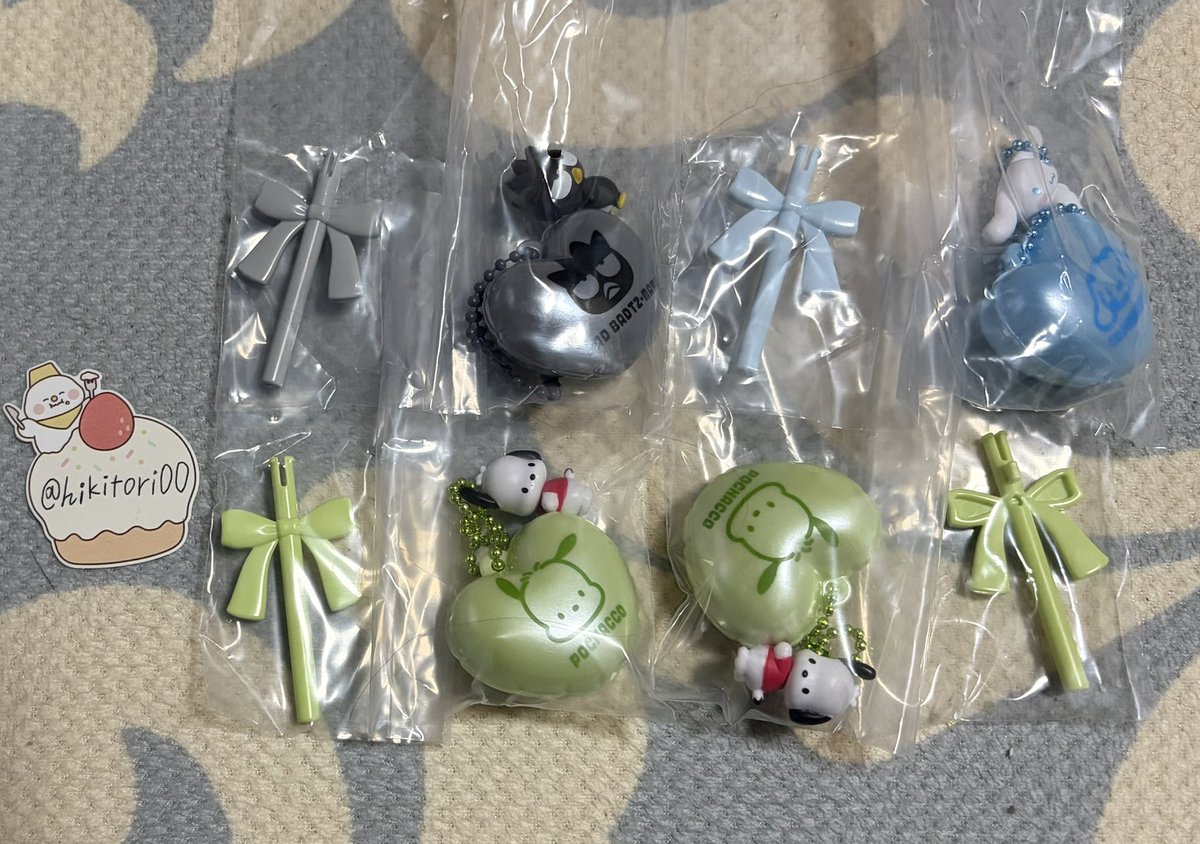 hikitori00's tweet photo. 【交換】サンリオ　バルーンポップチャームグミ

譲： ポチャッコ2 バツ丸　シナモン
求： ポムポムプリン　クロミ　キティ

都内(渋谷周辺)手渡し、郵送可能🙆‍♀️
お気軽にお声がけください https://t.co/R0sXBgkRKS