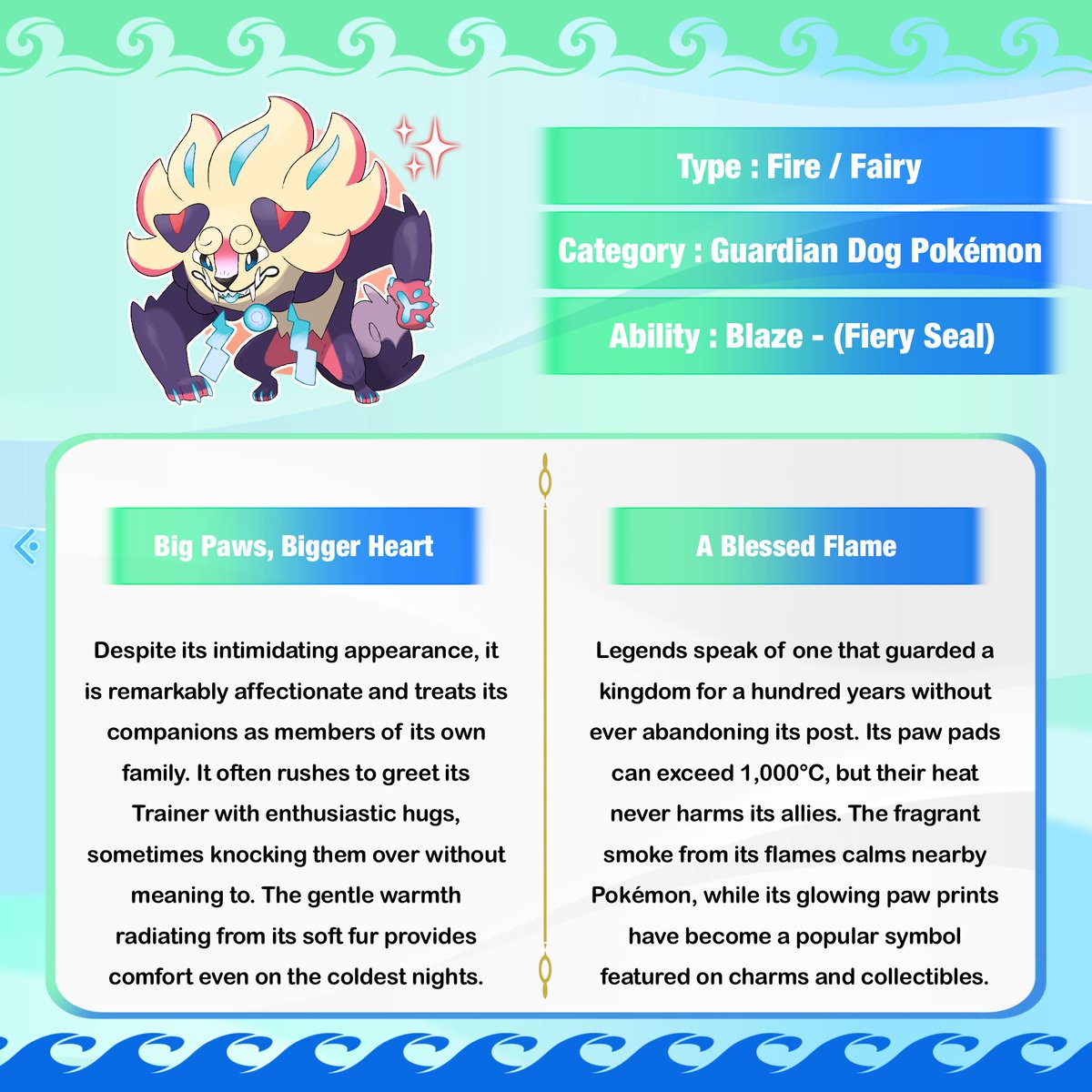 queuloriior's tweet photo. What? Scorchow is evolving! 🔥 

Meet Pawmenawa, the Guardian dog Pokémon ! 

#PokémonWindsWaves https://t.co/ZCHBaRb7ON