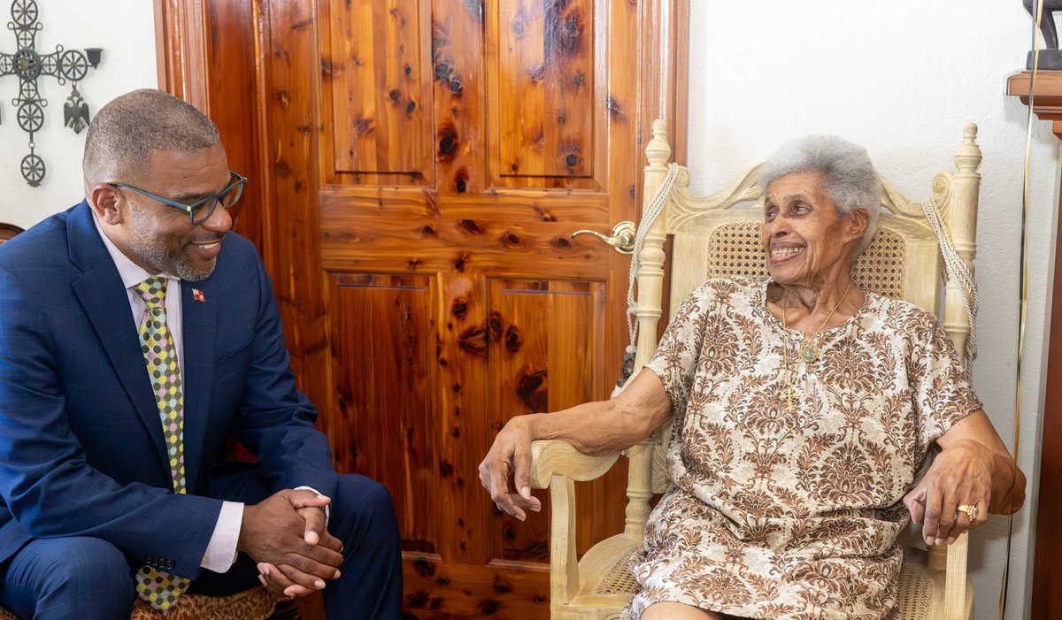 BdaGovernment's tweet photo. The Government of Bermuda extends warm congratulations to Mrs. Eloise Furbert on the occasion of her 100th birthday.

A distinguished educator, Justice of the Peace, and community leader, Mrs. Furbert dedicated her life to shaping generations of Bermudians through education and public service. Earlier this week, Acting Premier the Hon. Diallo Rabain, JP, MP, joined MP Leroy Bean and Mr. Derrick Burgess in celebrating this remarkable milestone and presenting Mrs. Furbert with a gift basket on behalf of the Government.

Happy 100th Birthday, Mrs. Furbert, and thank you for your lifetime of service to Bermuda. 🇧🇲💐