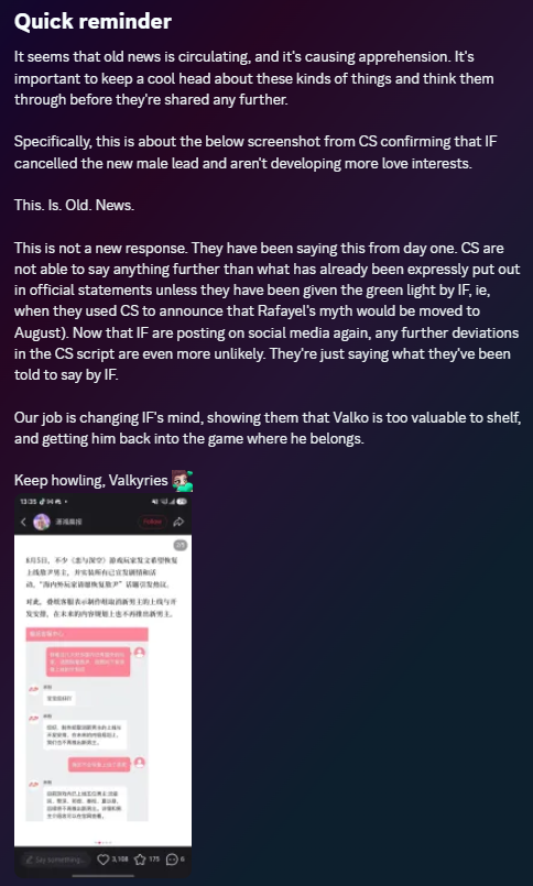 nkrypt1d's tweet photo. So, I don't know what I have woken up to - apparently X has become extremely pessimistic and have, essentially, given up overnight?

Not me. I won't be giving up just because of a bit of OLD news. See attached screenshots.

We all knew, when we started this campaign to get Valko back, that this would be a marathon, not a sprint.

We knew antis would do whatever they could to tear down our resolve. That they'd get worse before they get better.

You think I'm gonna let some bratty anti like 9m9 ruin that for me? Children?

Hell no. It ain't over. Not by a longshot. 

So rise up, Valkyries. Keep up the fight! Keep howling until Valko finds his way out of that forest and COMES HOME!

#BringBackValko #LADSIS6 #NoValkoNoMoney #SpeakUpInfold