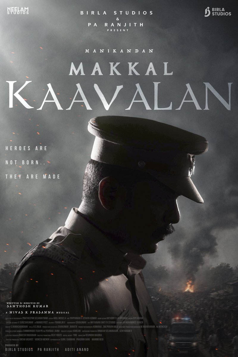 georgeviews's tweet photo. Wow! Manikandan steps into the khaki uniform as Makkal Kaavalan. 🔥 Directed by Santhosh Kumar and music by Nivas K Prasanna, this one is going to be special! https://t.co/h4NZHA7PPY