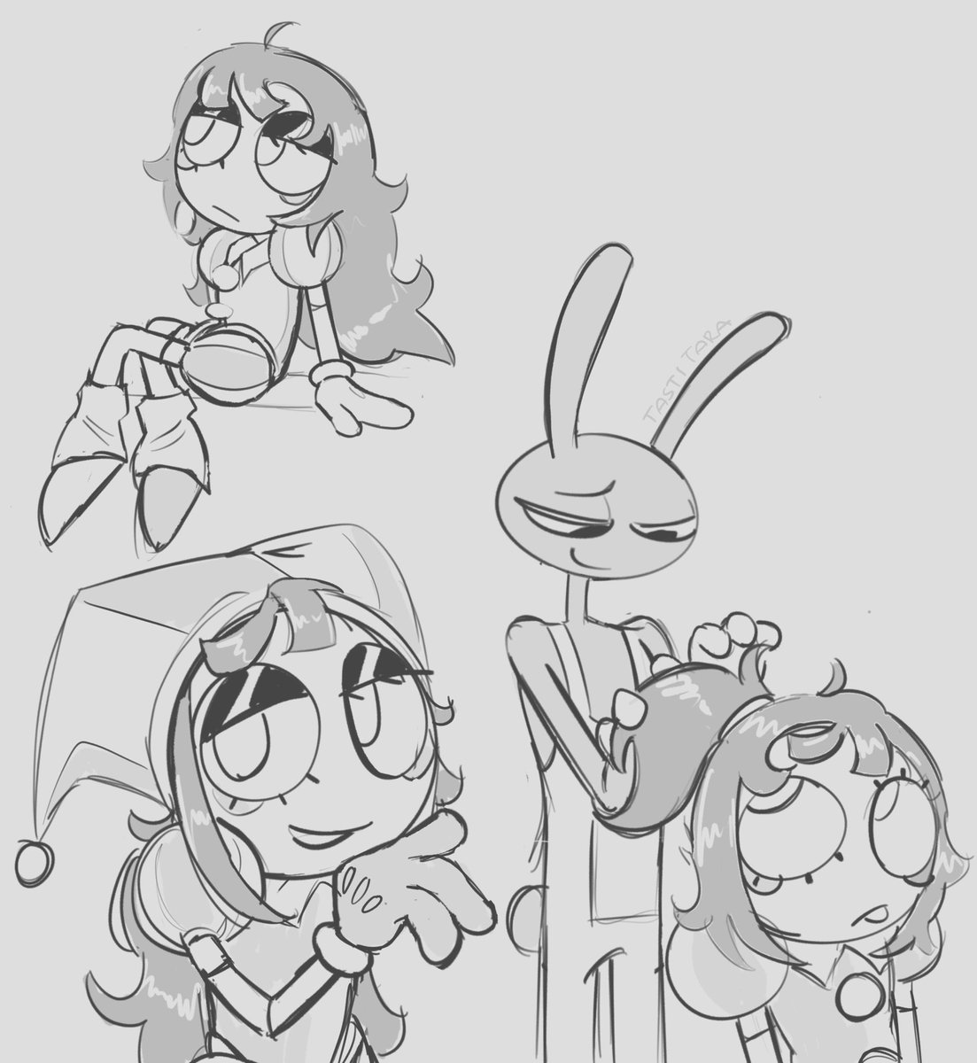 Tastitara's tweet photo. Long hair pomni 
#funnybunny #tadc https://t.co/Dm8aMsdjFn