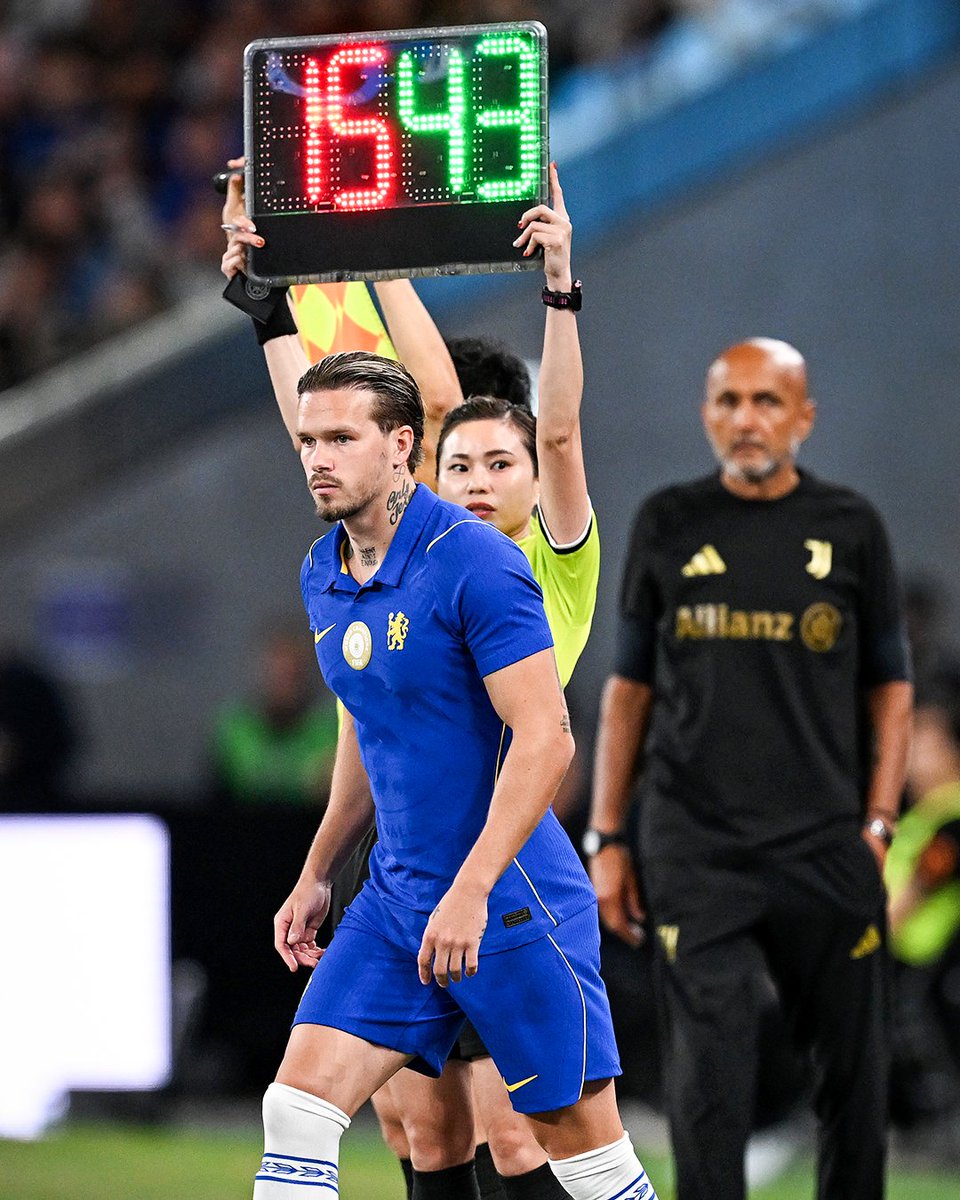 brfootball's tweet photo. Mykhailo Mudryk returns to the pitch for the first time since November 2024 as Chelsea lost 1-0 to Juventus in Hong Kong 🔵 https://t.co/RbV888HOz2