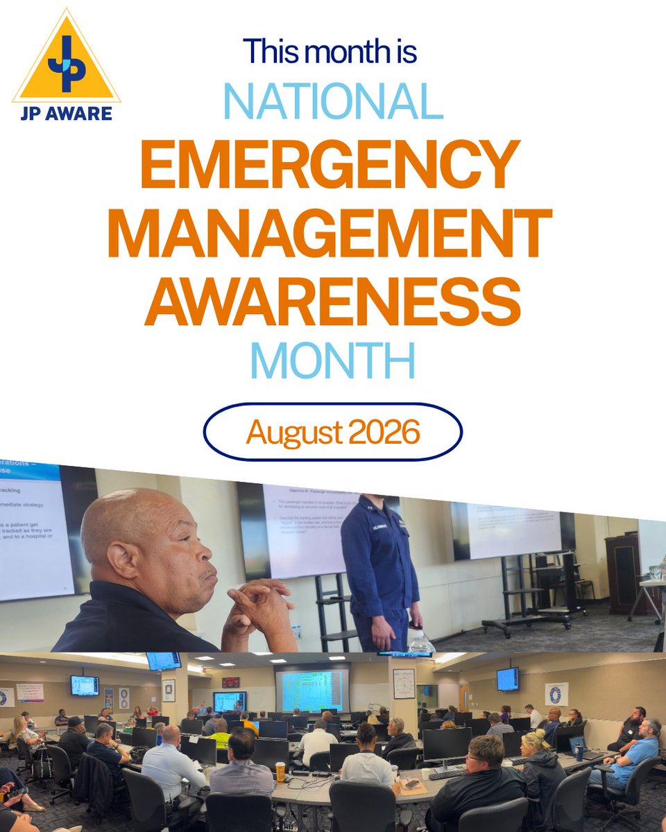 jp_aware's tweet photo. Emergency managers work behind the scenes every day to help Jefferson Parish prepare for disasters, reduce risk, coordinate during emergencies, and support recovery. Follow along this month to meet the JPEM team and see what happens inside theEmergency Operations Center. https://t.co/2IRgYgTmPU