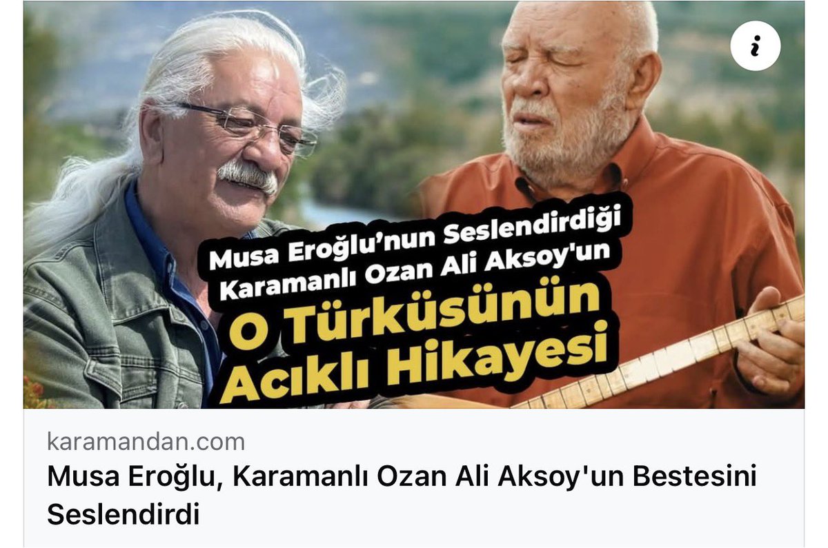 meroglu70's tweet photo. https://t.co/FfvUYvy4Aa

Sözleri Merhum Recep Aksoy Müziği Ali Aksoy’a ait olan UYAN OĞUL Türküsünün  Musa Eroğlu yorumu https://t.co/FyTLnbgM98