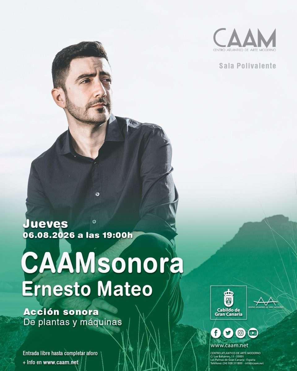 ErnestoMateoc's tweet photo. Mañana en el @CAAMGranCanaria, dentro del ciclo "CAAMsonora", estaré haciendo música con plantas y sintes 🌱🌱🌱🎶🎹 https://t.co/yFJRnd3mKJ