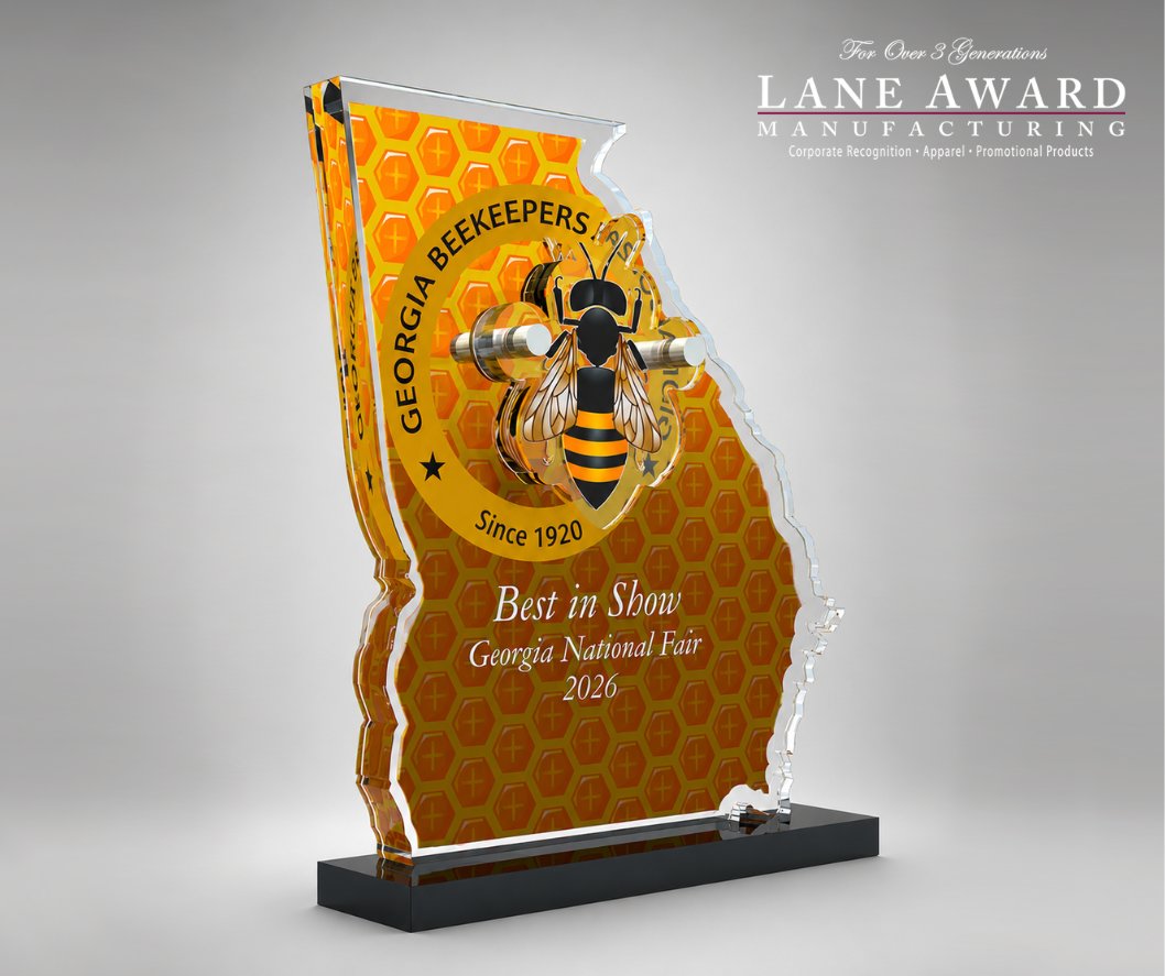 LaneAward's tweet photo. Celebrate excellence with a custom award that's as unique as the achievement it represents! From vibrant full-color graphics and intricate shapes to precision engraving and one-of-a-kind designs, Lane Award's custom acrylic awards are crafted to leave a lasting impression. https://t.co/W4kaBT6Lel