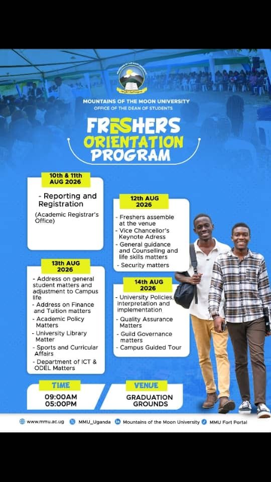 i_taagi's tweet photo. On behalf of the 20th Guild Government of @MMU_Uganda. And thw office of the 20th Guild Speaker we welcome our new students for their  tenure in campus life.
We're here to help you unlock the brighter days as you further your studies! https://t.co/9SYoGc71gP