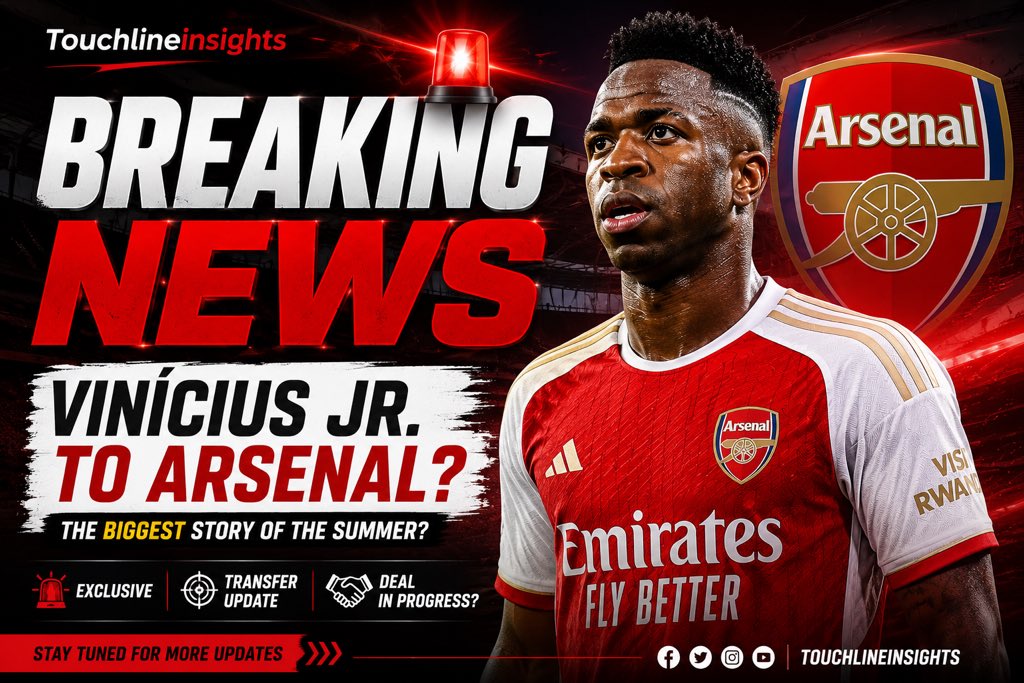 Touchlineinsigh's tweet photo. 🚨According to reports in Spain, the agents of Vinicius Junior and Real Madrid did not come to an agreement over a new contract during today’s meeting.

The Arsenal board are now said to be more confident than ever in signing the Brazilian.

@now.arsenal https://t.co/4vXF4hxy96